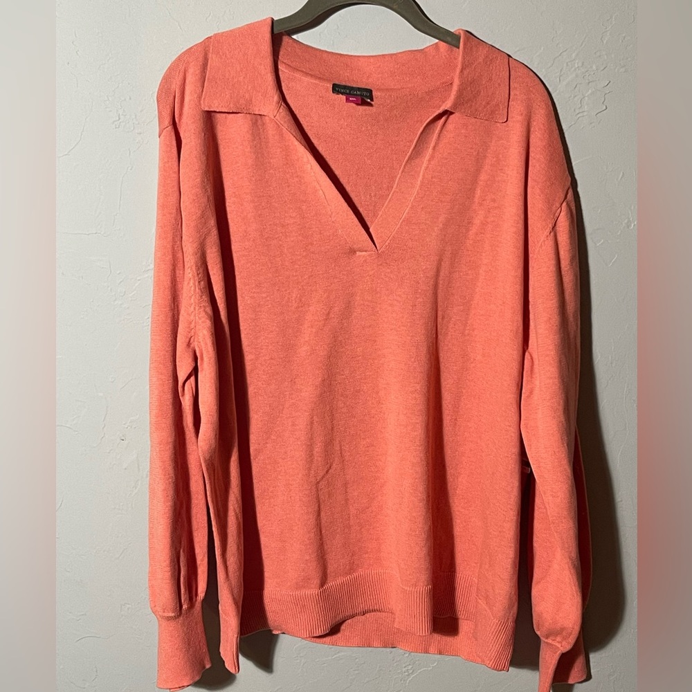 Vince Camino XXL Coral collared sweater